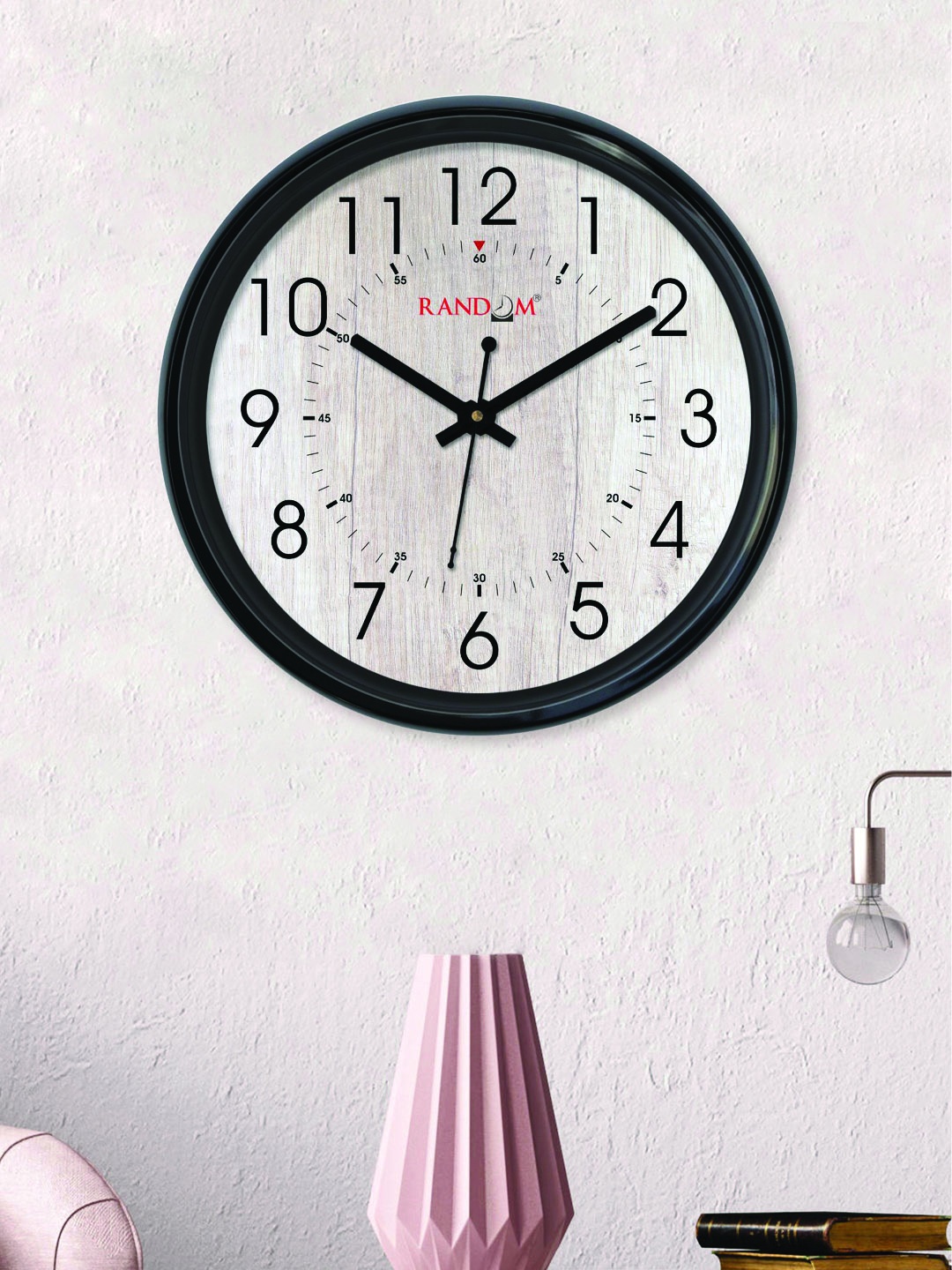 

RANDOM Beige Round Solid Analogue Wall Clock (30 cm x 30 cm)