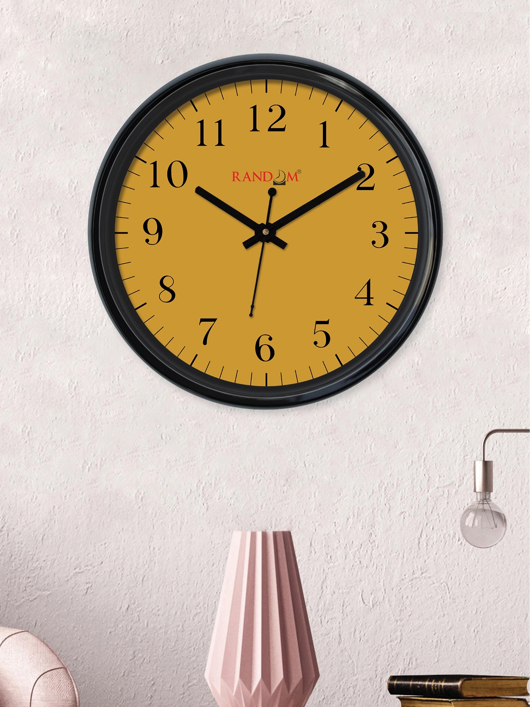 

RANDOM Mustard Yellow Round Solid Analogue Wall Clock (30 cm x 30 cm)