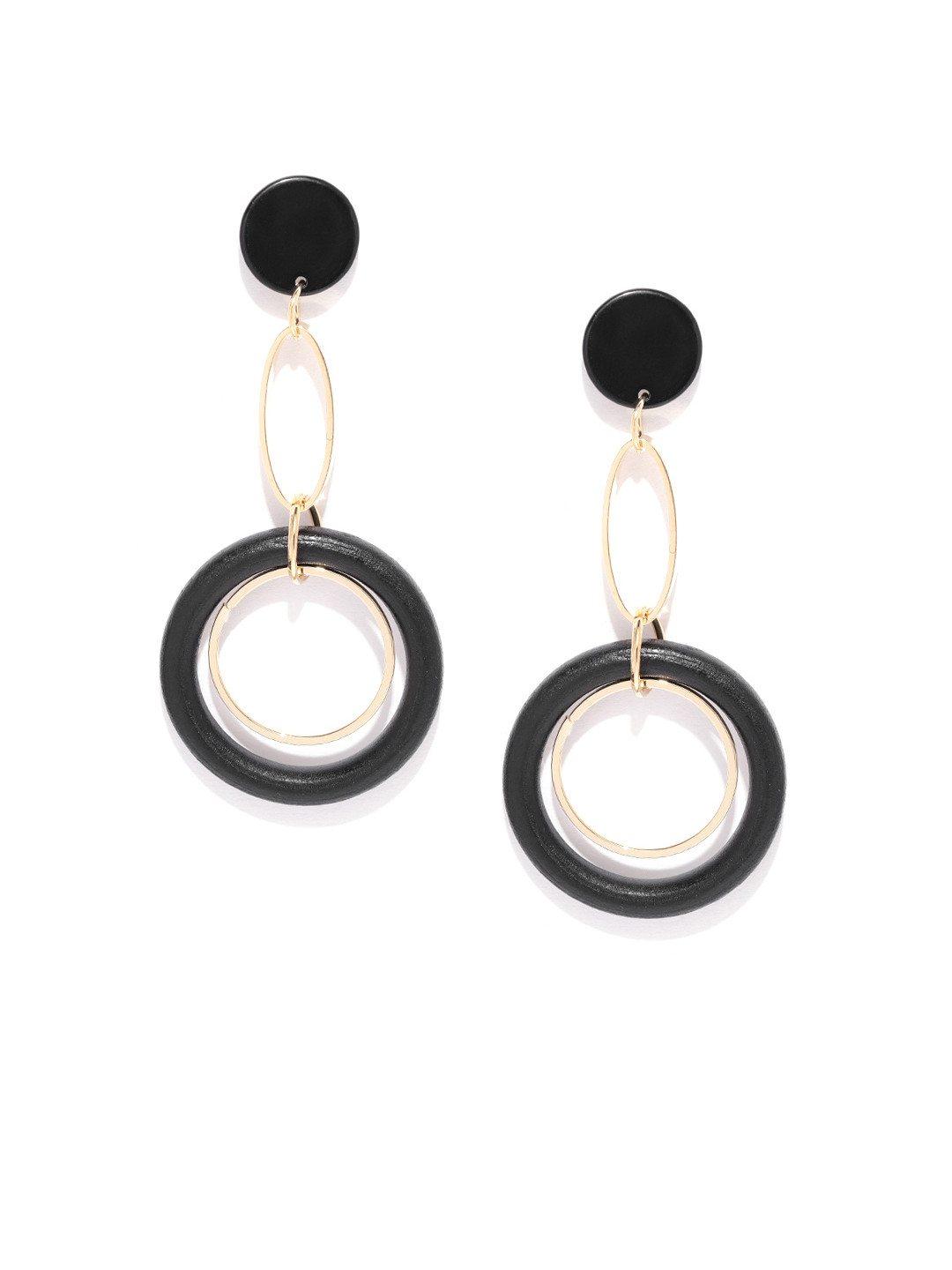 

Jewels Galaxy Black Geometric Drop Earrings