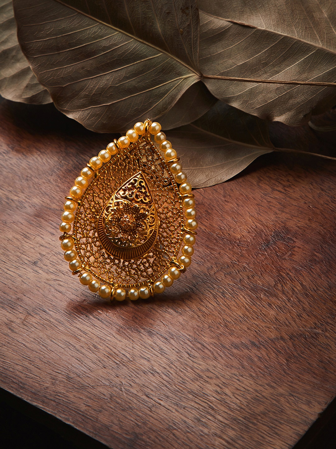 

PANASH Gold-Plated Pearl Cocktail Ring