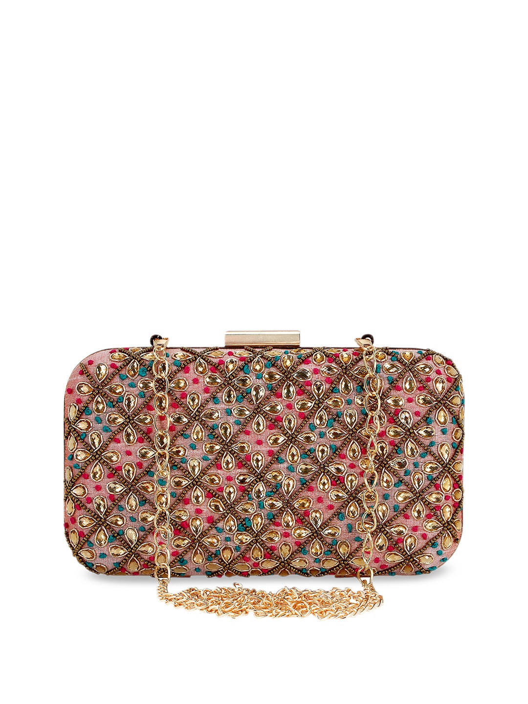 

Anekaant Multicoloured Embellished Box Clutch, Multi