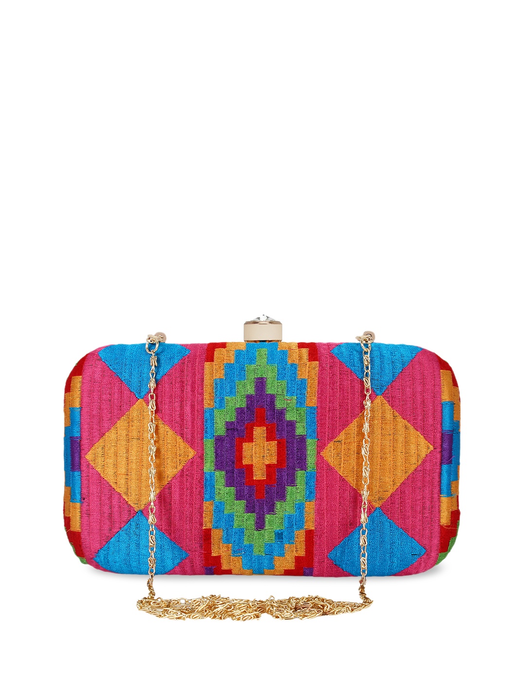 

Anekaant Multicoloured Embroidered Clutch, Multi