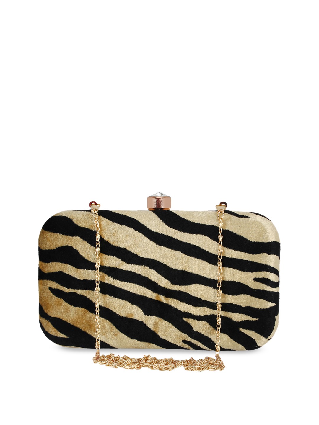 

Anekaant Beige & Black Printed Clutch