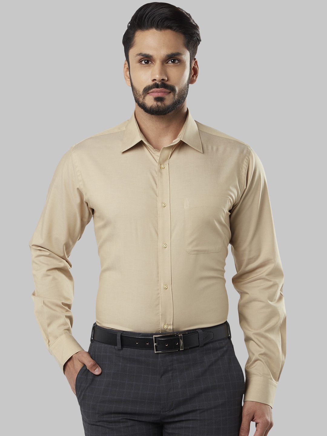 

Raymond Men Beige Regular Fit Solid Formal Shirt