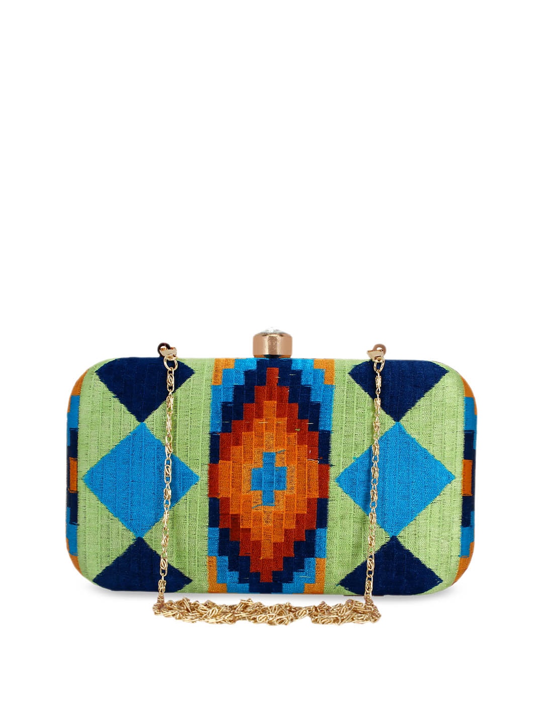 

Anekaant Multicoloured Embroidered Clutch, Multi