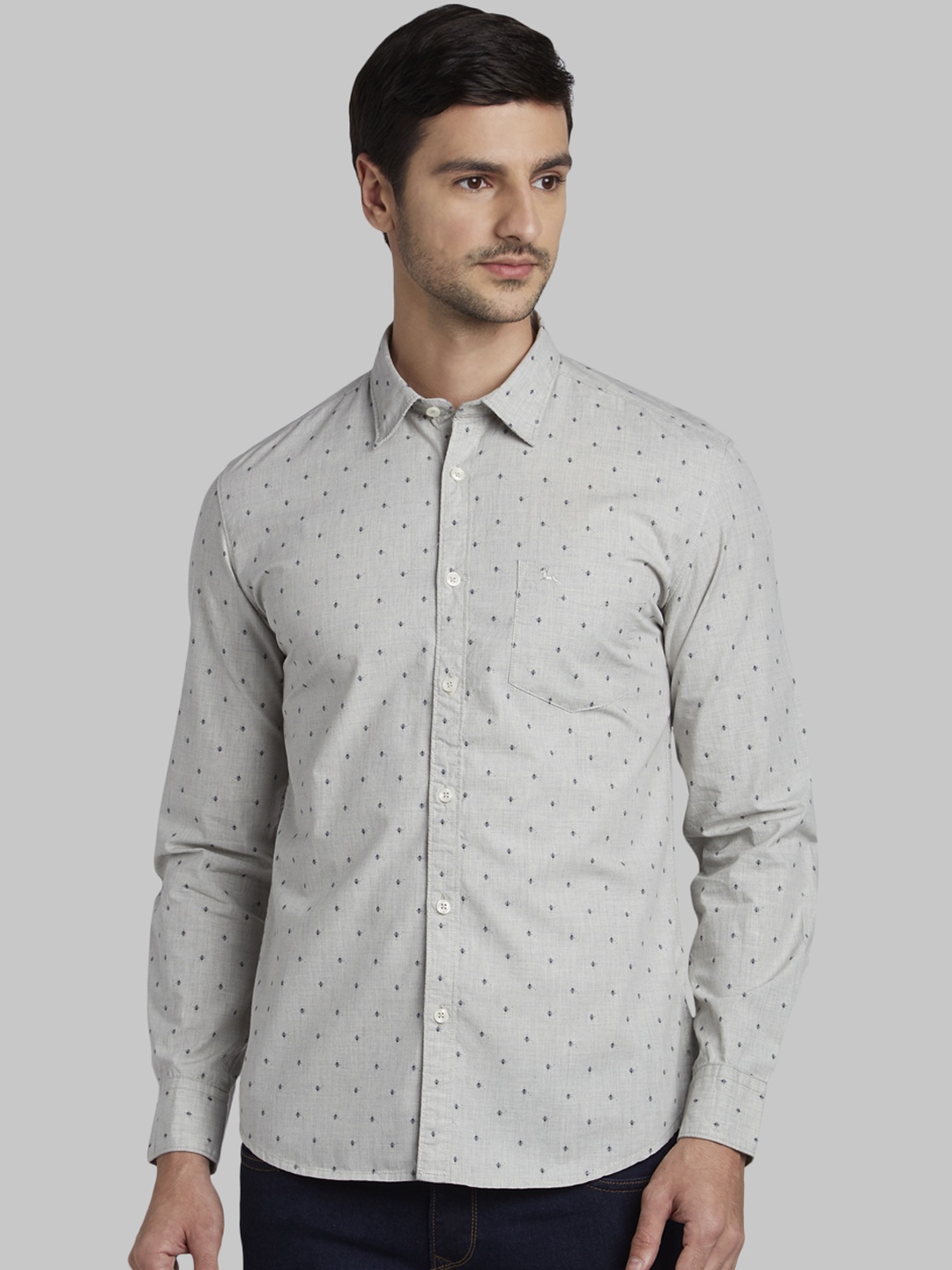 

Parx Men Grey Regular Fit Printed Casual Shirt