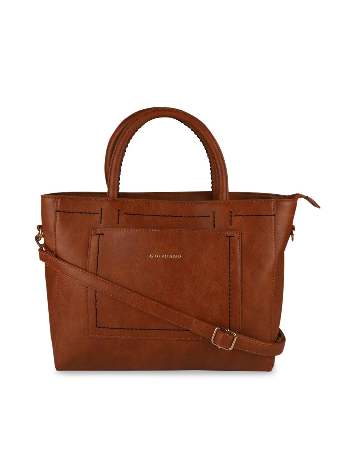 

GIORDANO Brown Solid Handheld Bag