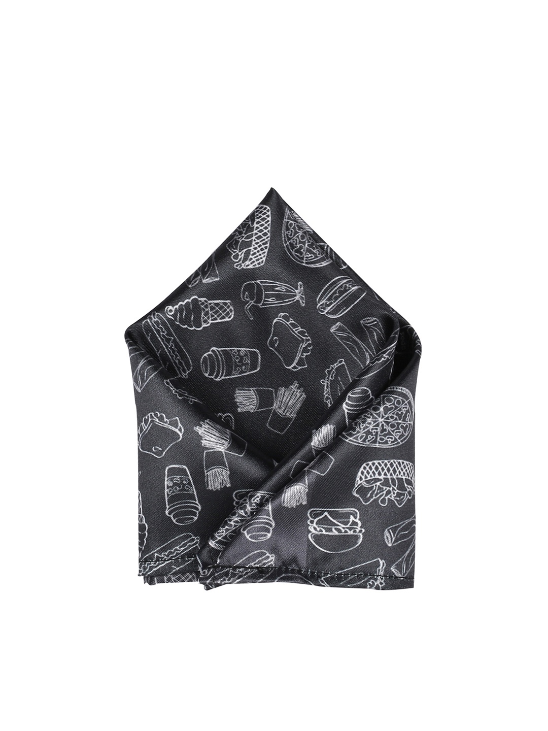 

Blacksmith Men Black Printed Pocket Square