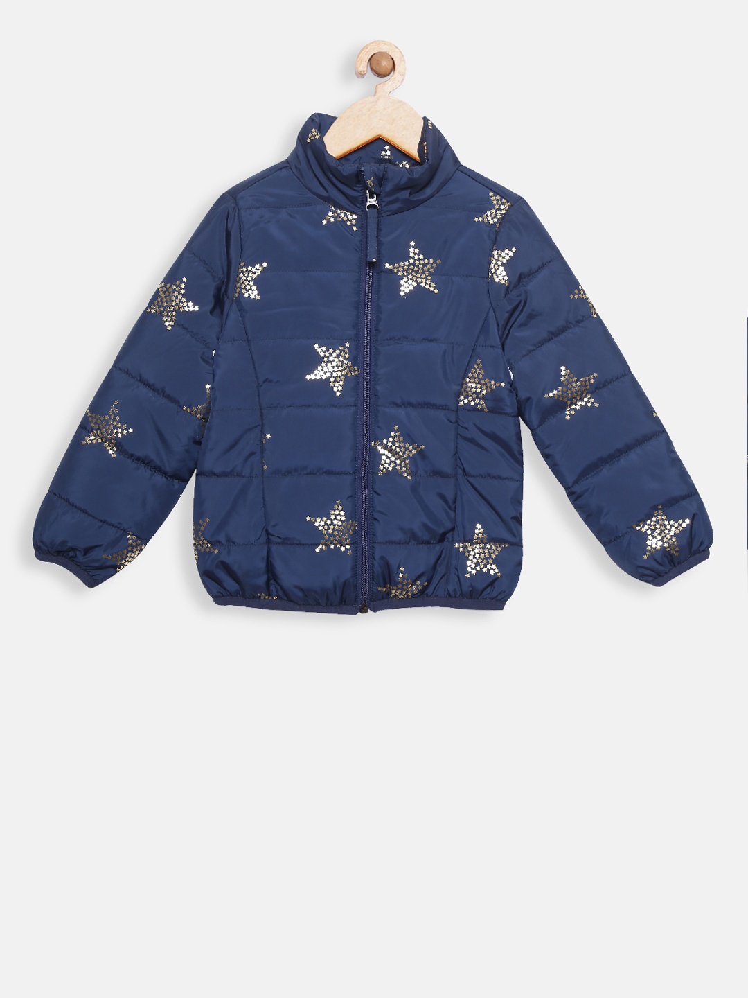

t-base Girls Navy Blue Printed Lightweight Puffer Jacket