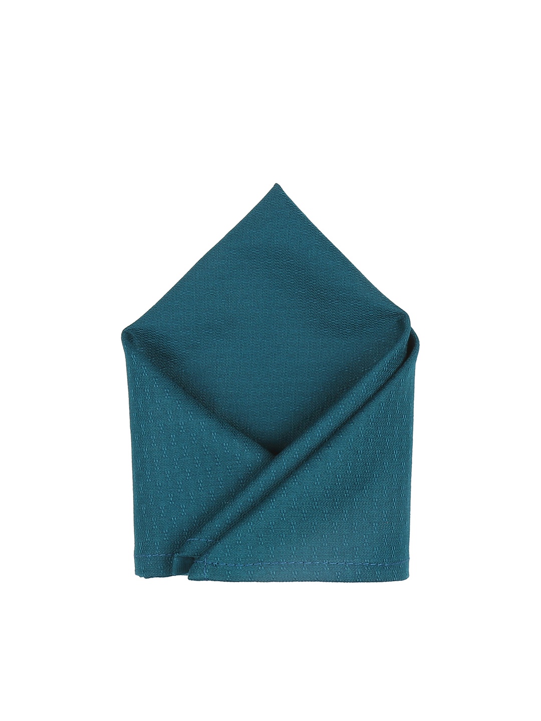

Blacksmith Men Teal Green Self Design Pocket Square