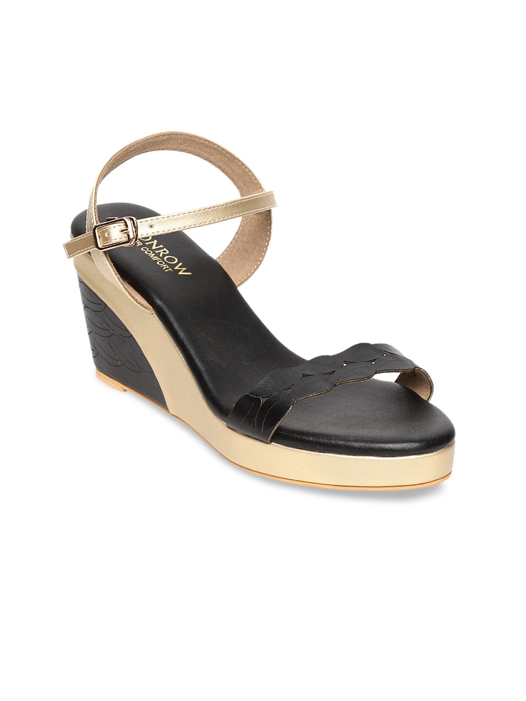 

Monrow Women Black & Beige Solid Sandals