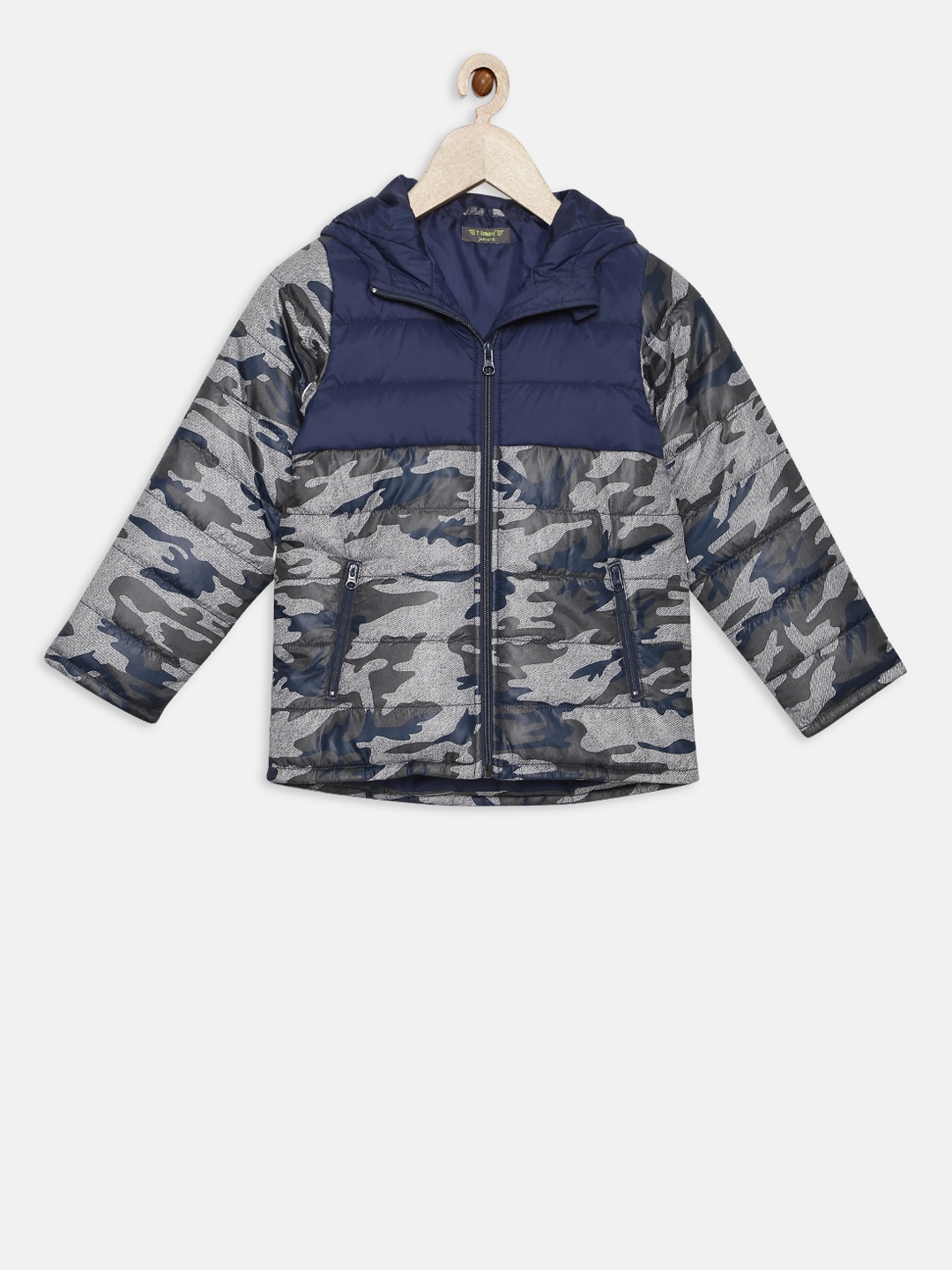 

t-base Boys Navy Blue Printed Lightweight Padded Jacket