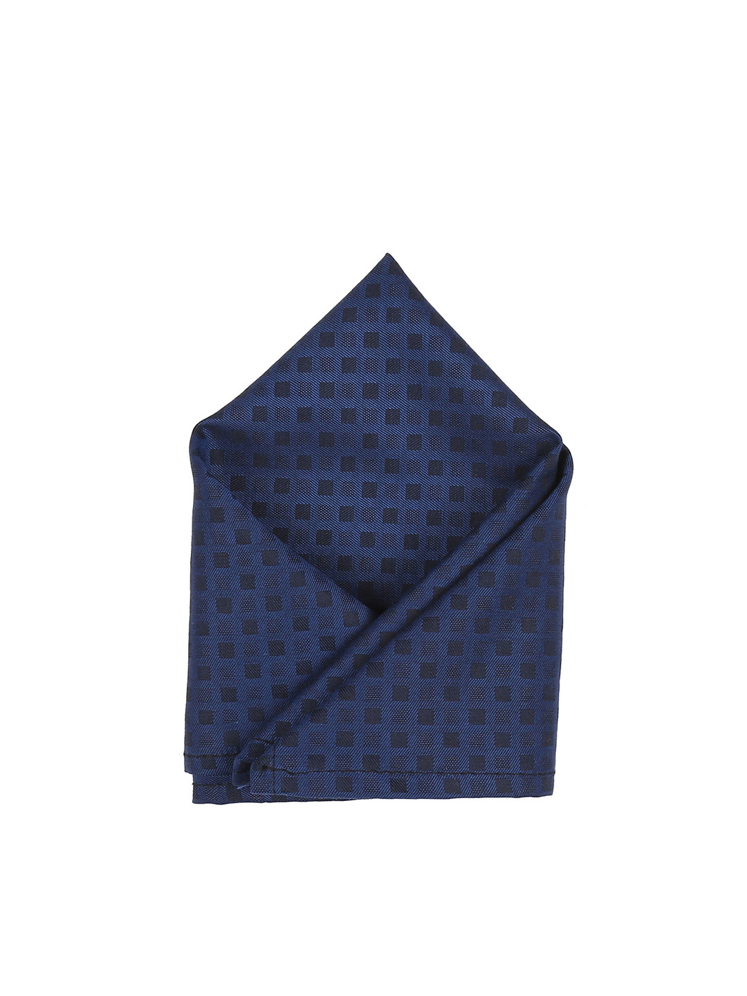 

Blacksmith Men Navy Blue Checked Pocket Square