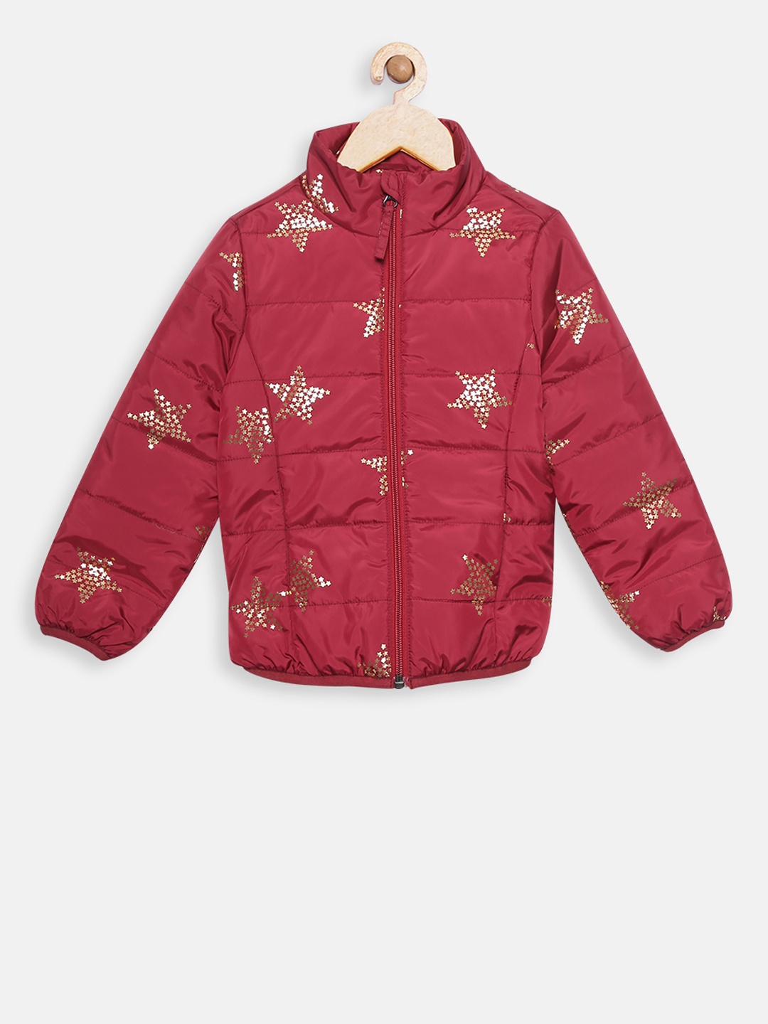 t-base Girls Red Printed Lightweight Jacket