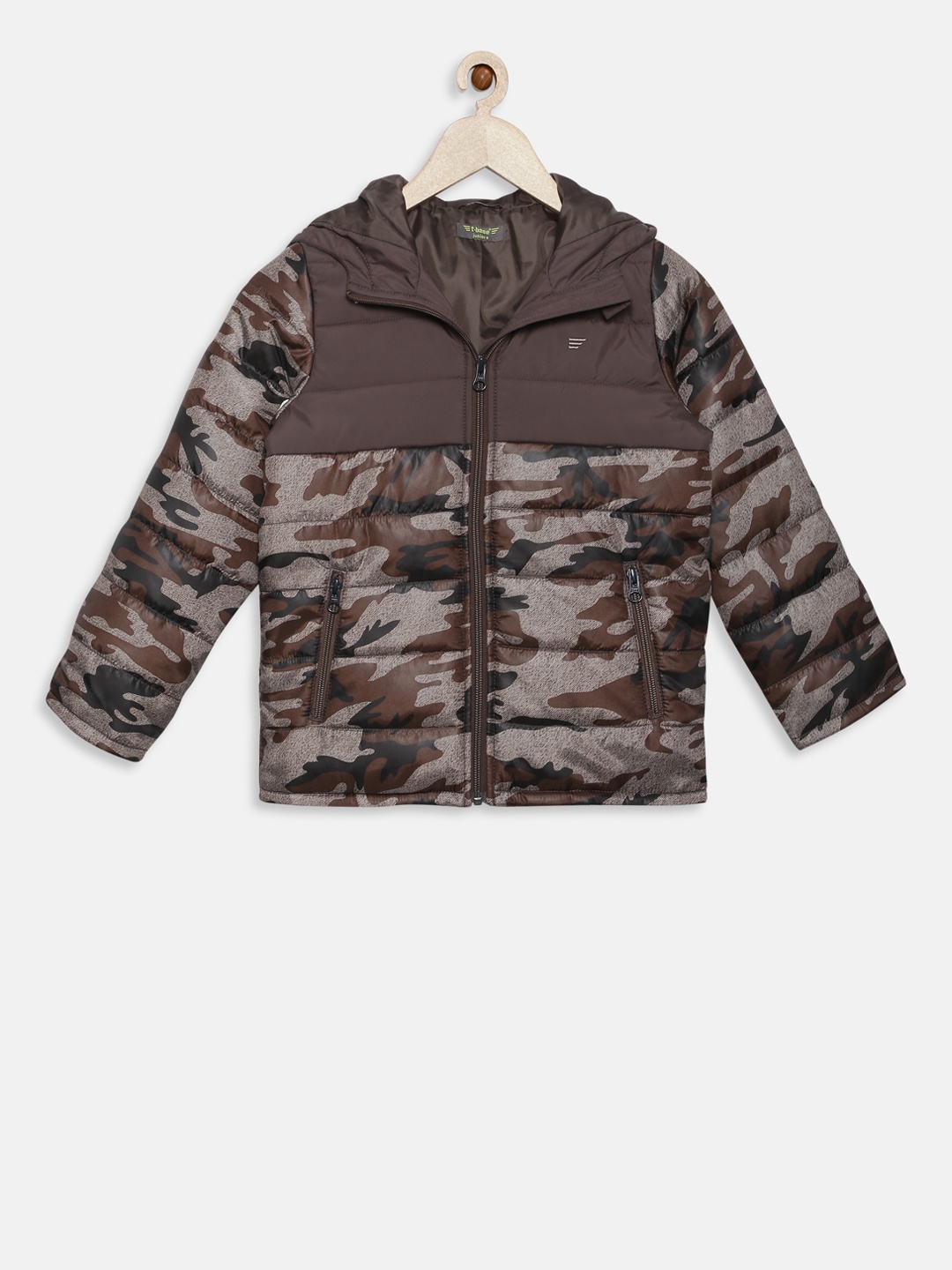 

t-base Boys Brown Printed Lightweight Puffer Jacket