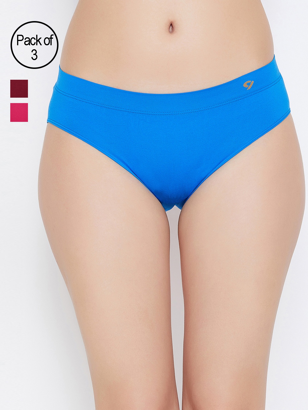 

C9 AIRWEAR Women Seamless Pack of 3 Assorted Bikni Briefs, Blue