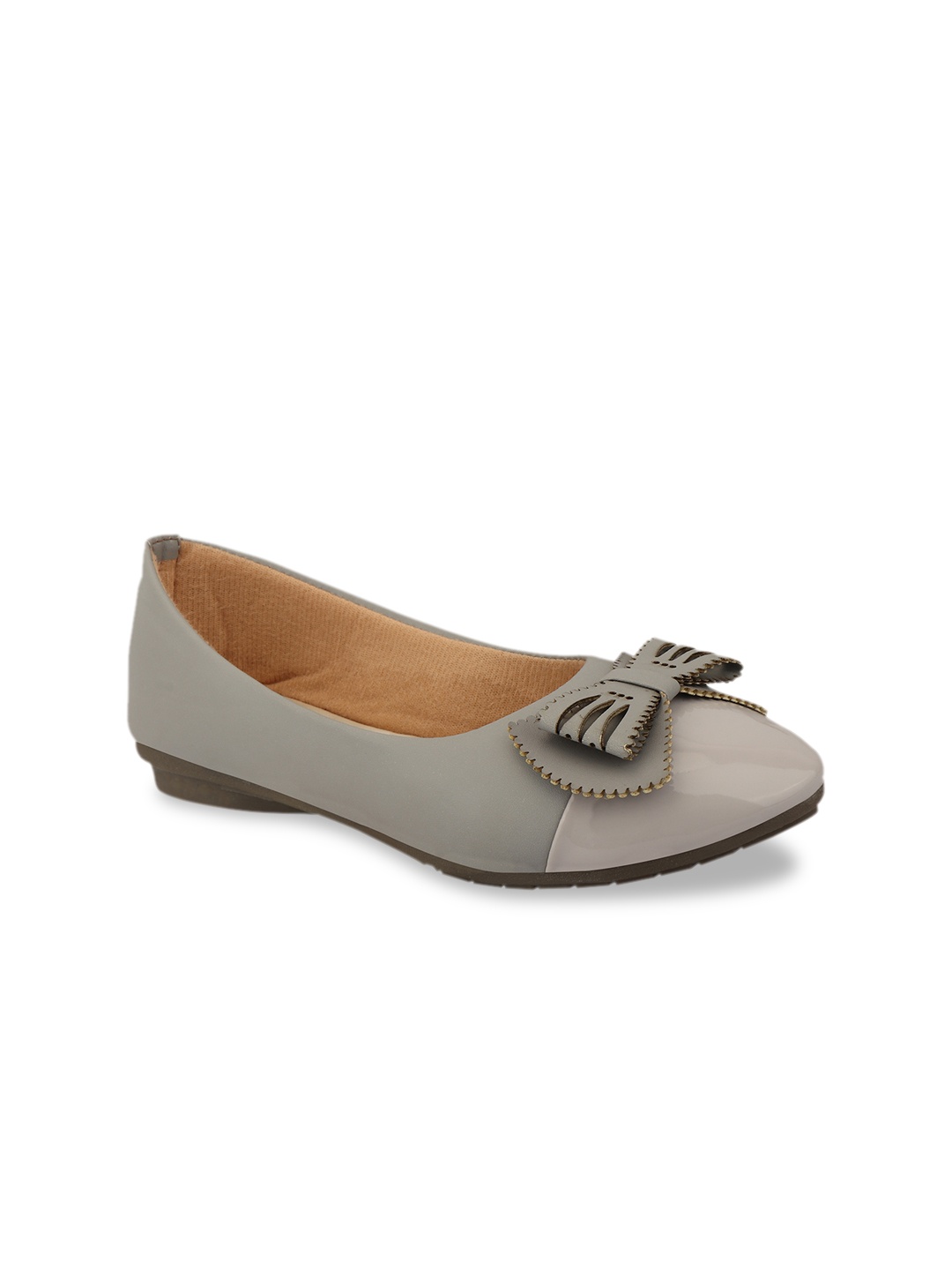 

Shoetopia Women Grey Colourblocked Ballerinas