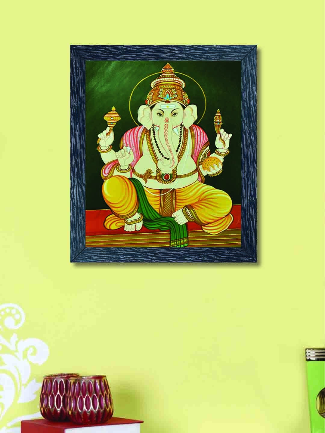 

nest Art Multicoloured Synthetic Wood Ganapati Wall Art, Multi
