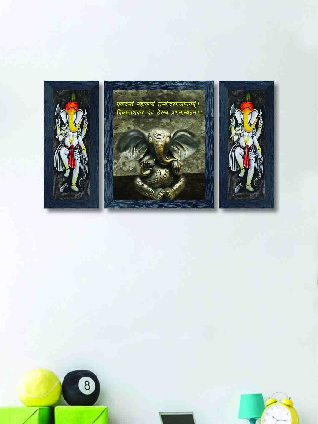 nest Art Multicoloured Set of 3 Synthetic Wood Painting Wall Art, Multi