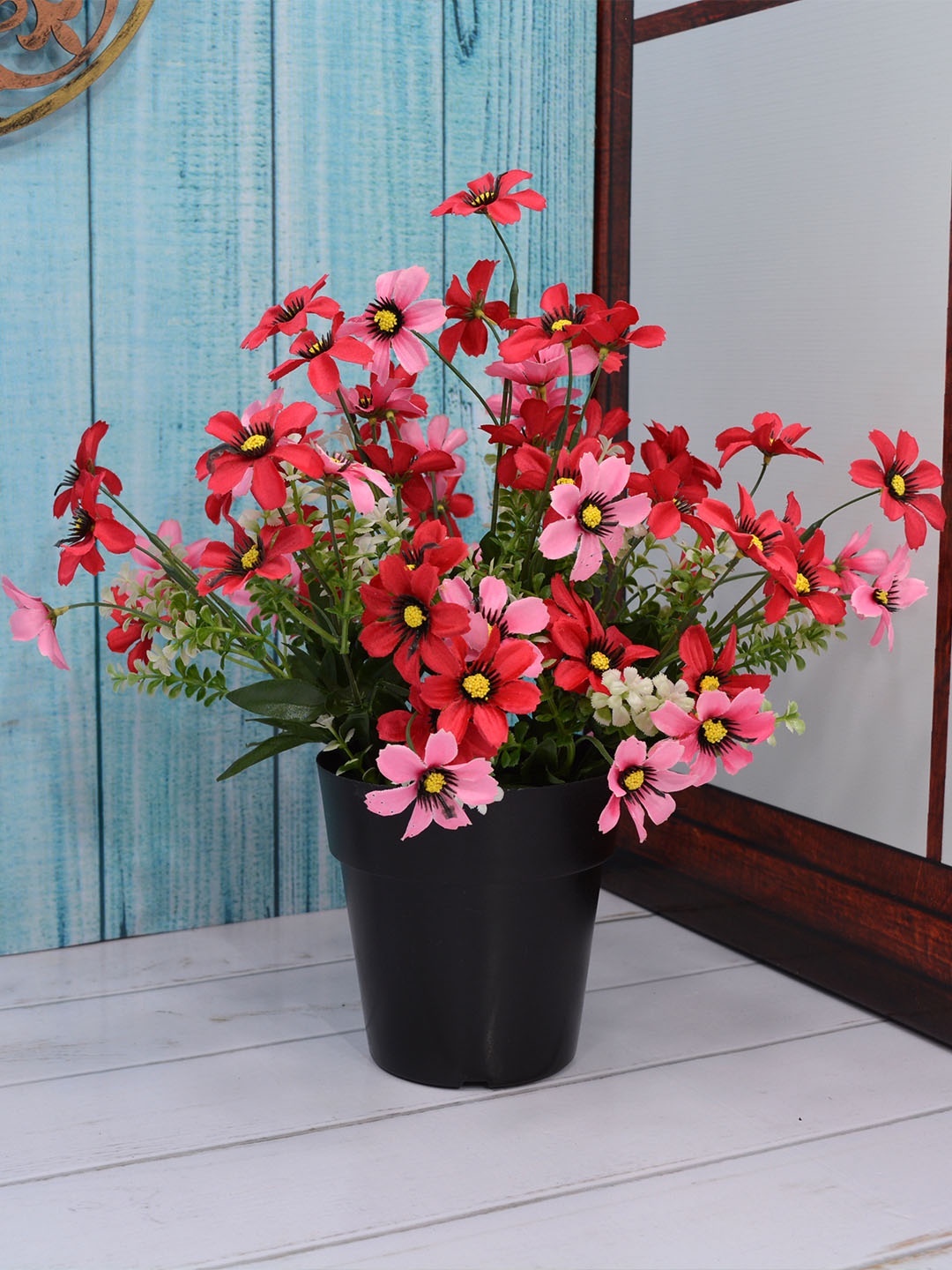 

Fancy mart Multicoloured Artificial Daisy Plant with Cone Pot, Multi