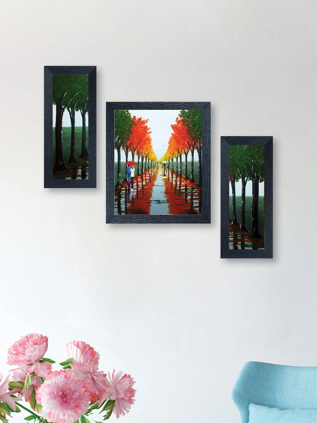 

nest Art Multicoloured Set of 3 Synthetic Wood Wall Art, Multi