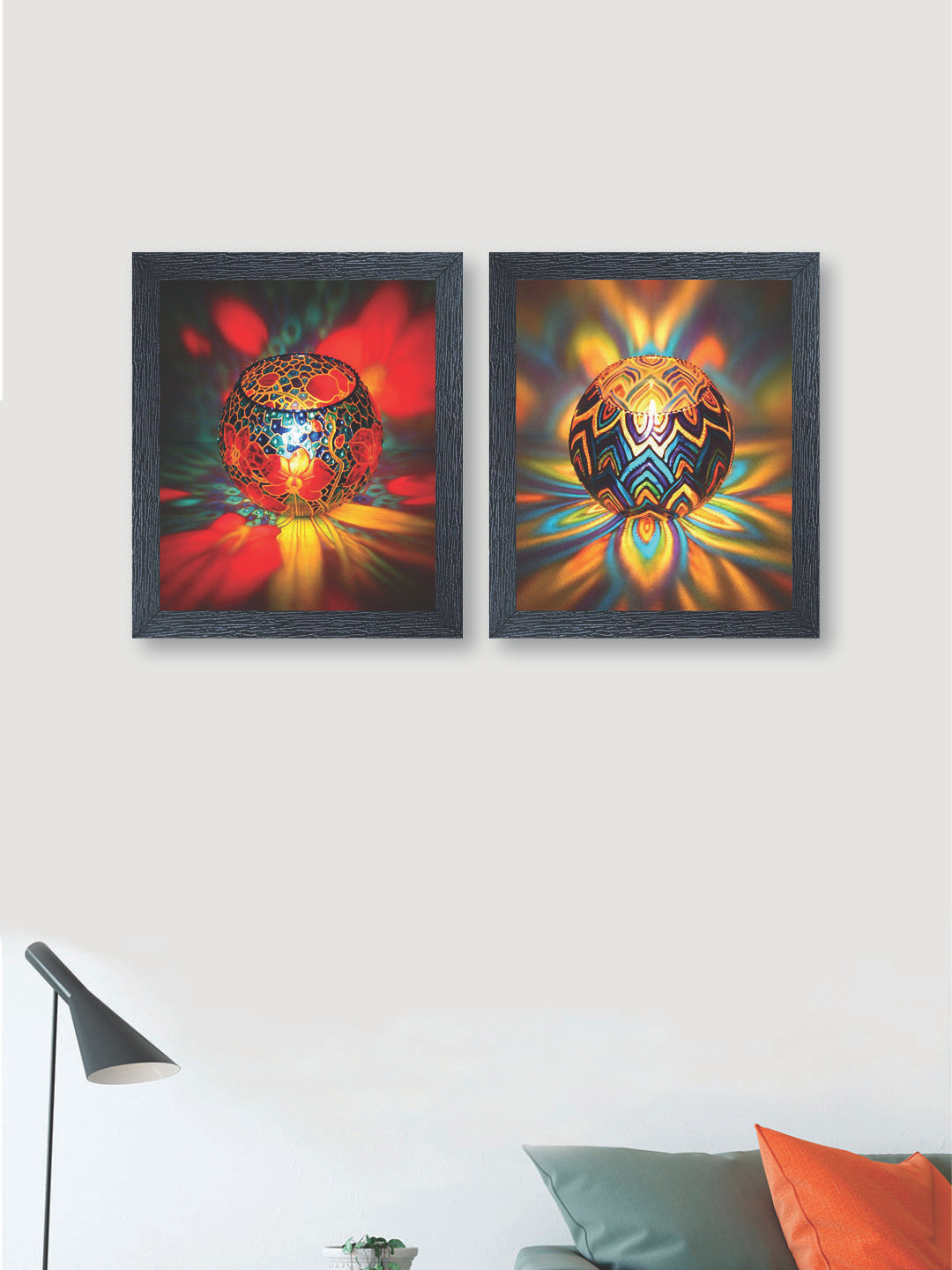 

nest Art Multicoloured Set of 2 Synthetic Hand-Painted Wood Wall Art, Multi