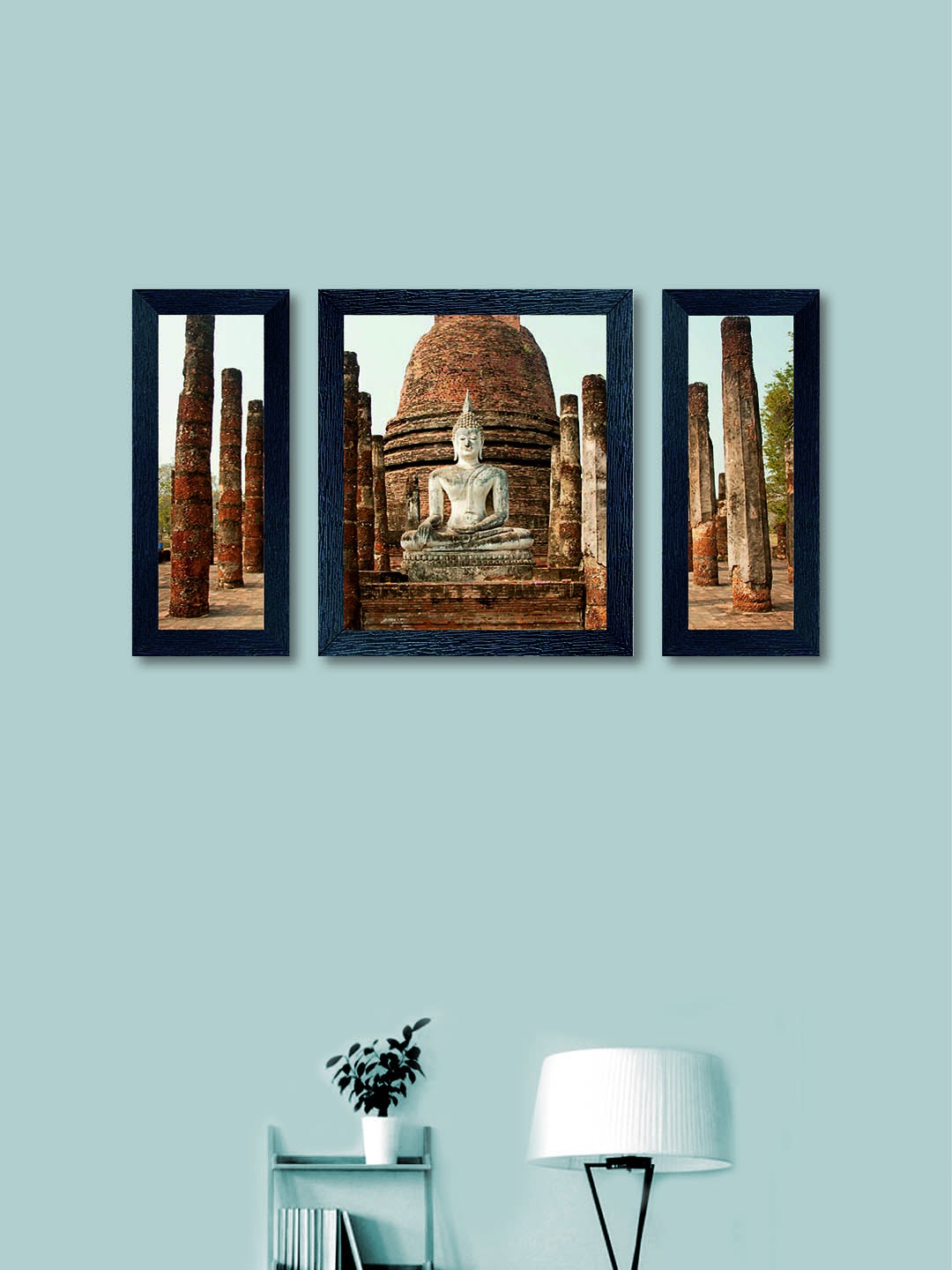 

nest Art Multicoloured Set of 3 Gautam Buddha Wall Art, Multi
