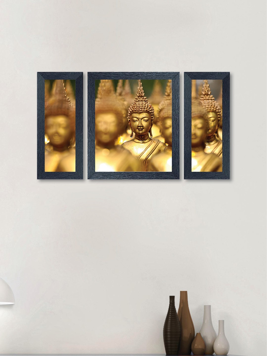 

nest Art Mustard Yellow Set of 3 Gautam Buddha Wall Art