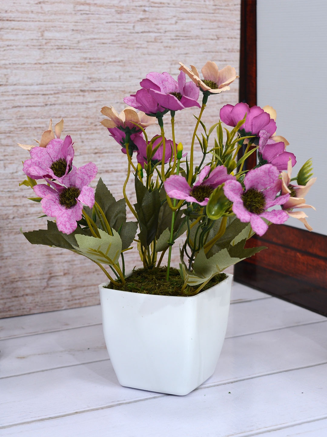 

Fancy mart Multicoloured Artificial Chrissanthemum Plant with Ruby Pot, Multi