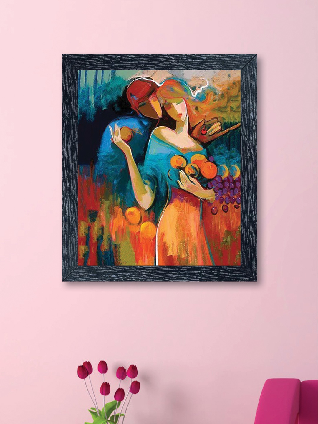 

nest Art Multicoloured Synthetic Wood Hand-Painted Wall Art, Multi