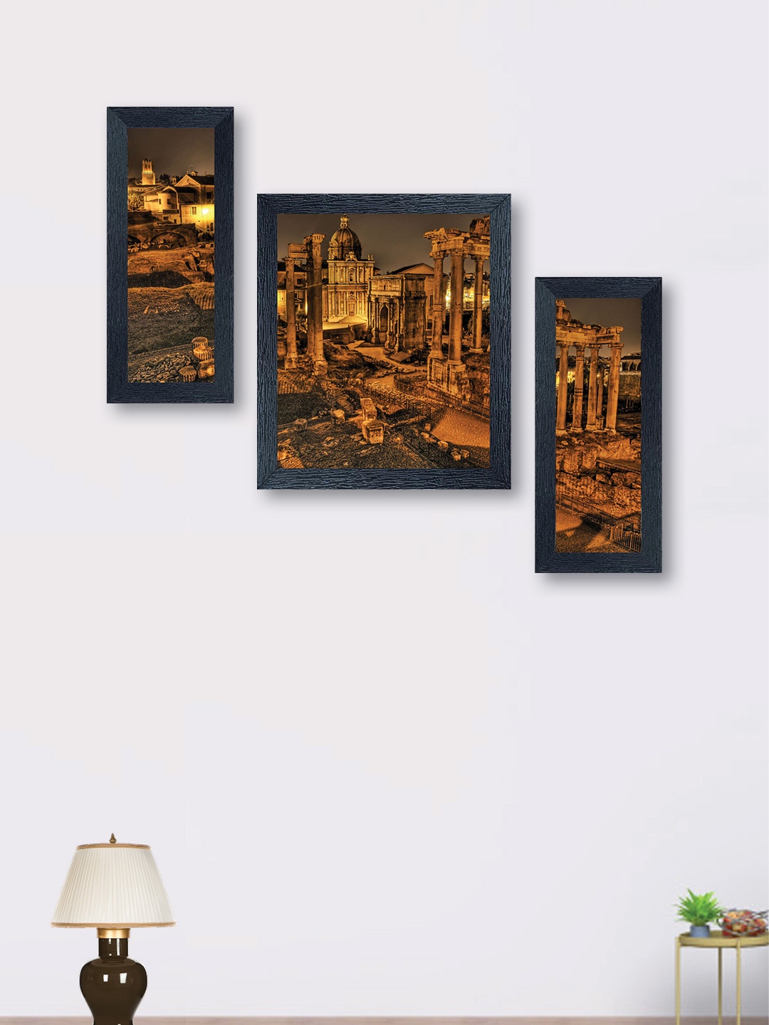 

nest Art Brown Set of 3 Synthetic Wood Abstract Wall Art