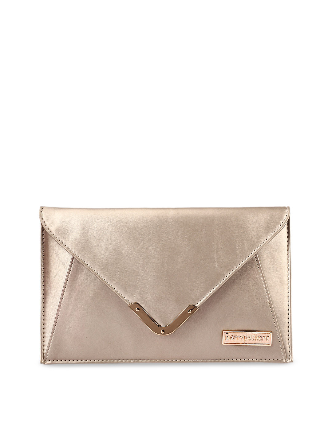 

Berrypeckers Women Gold-Toned Solid Clutch