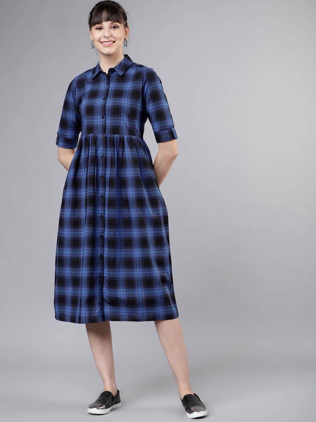 

Tokyo Talkies Women Blue Shirt Dress
