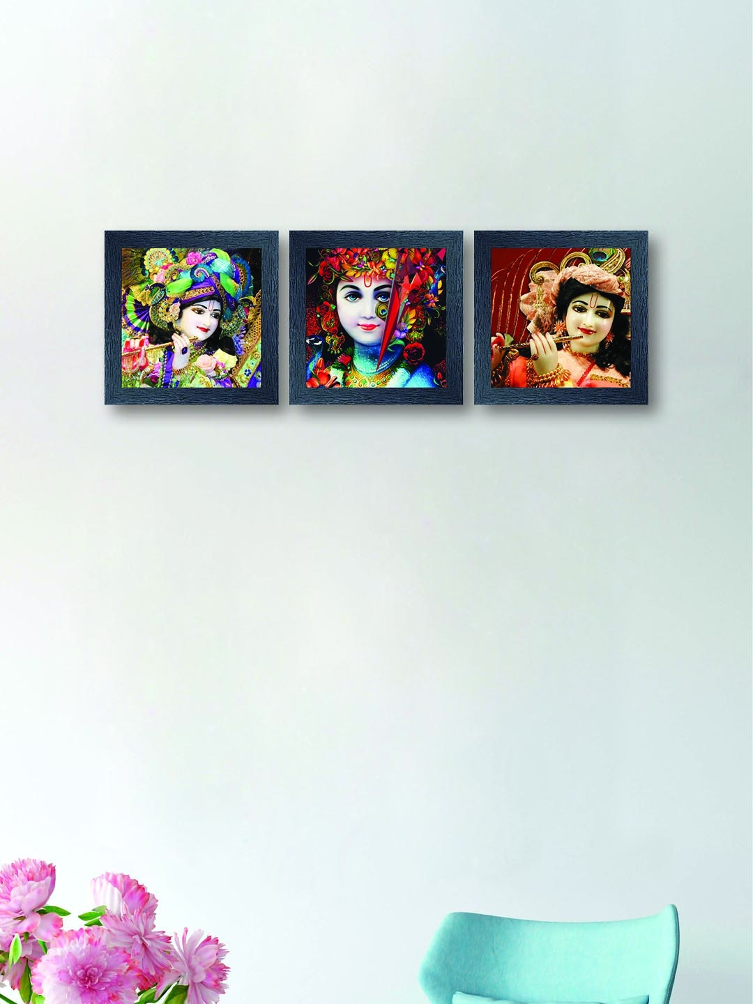 

nest Art Multicoloured Set of 3 Synthetic Wood Wall Art, Multi