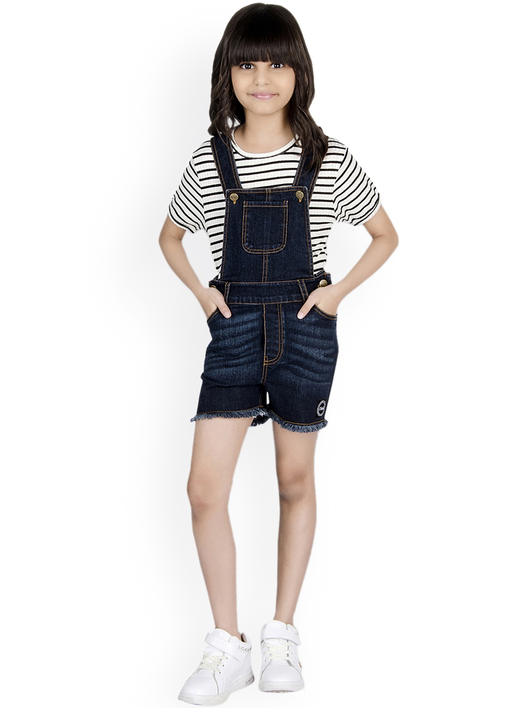 

Olele Boys Blue Solid Denim Regular Fit Dungaree