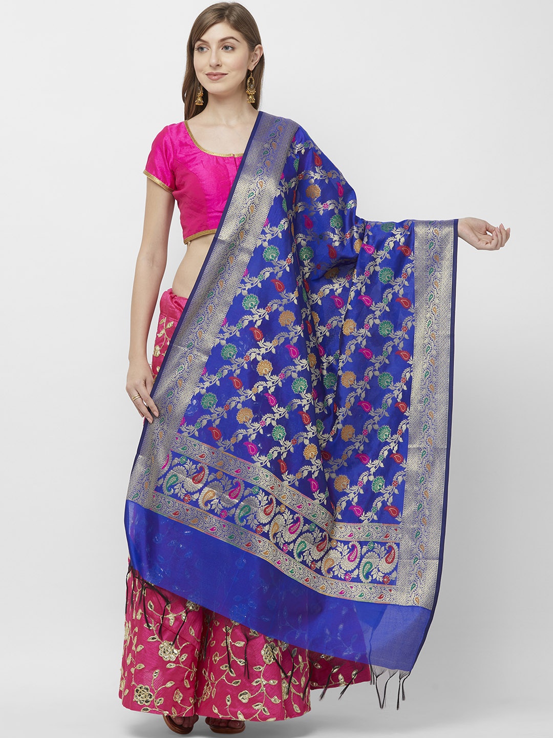 

Dupatta Bazaar Blue Woven Design Dupatta
