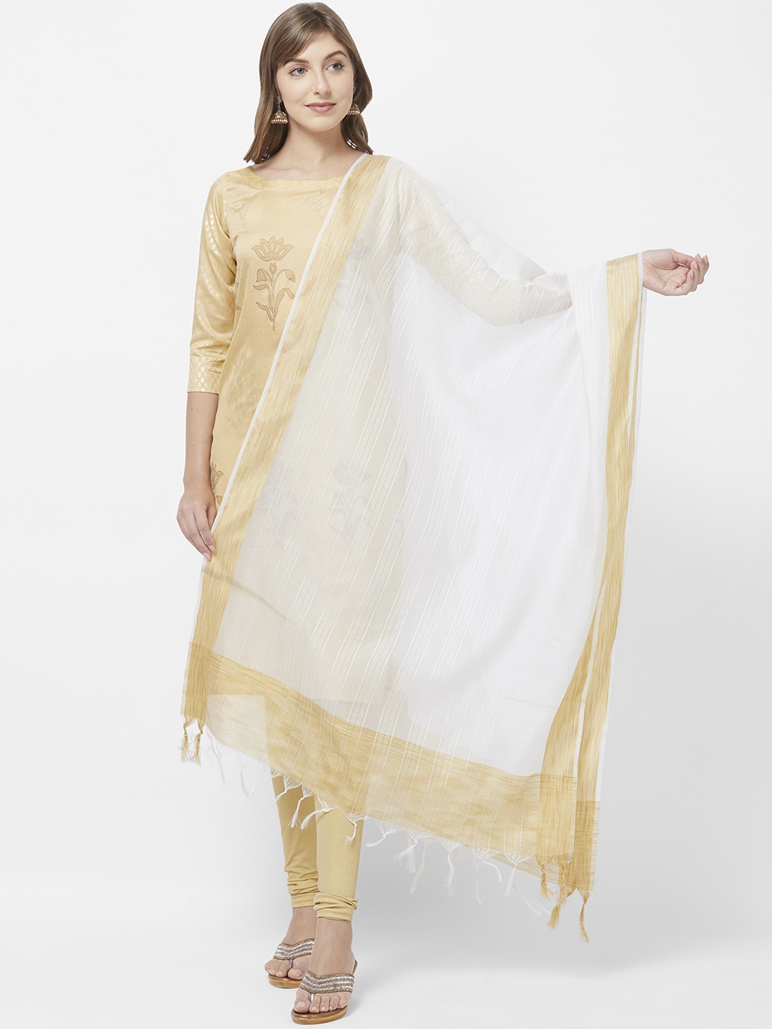 Dupatta Bazaar White Solid Dupatta