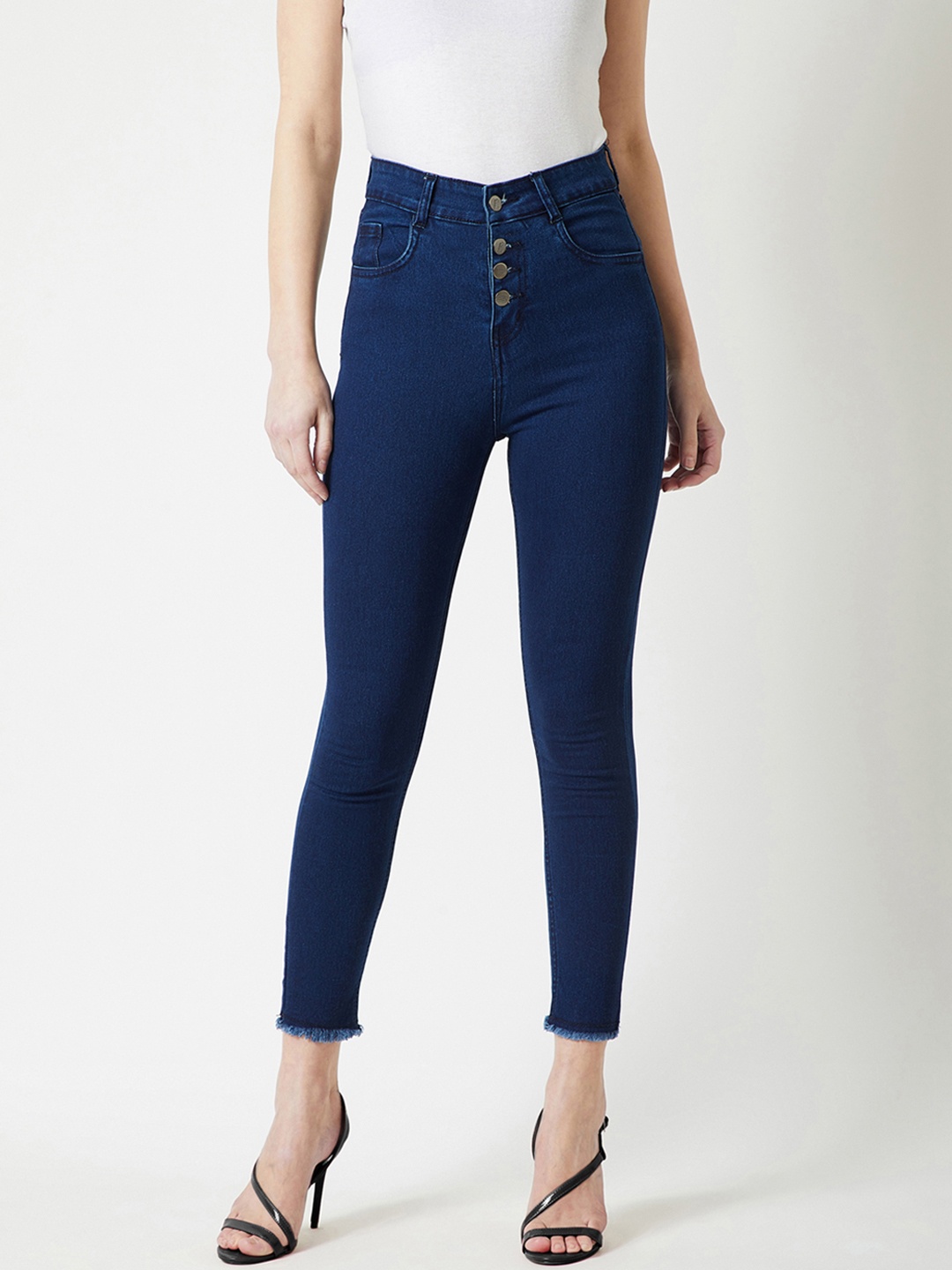 

Miss Chase Women Navy Blue Skinny Fit High-Rise Clean Look Stretchable Jeans