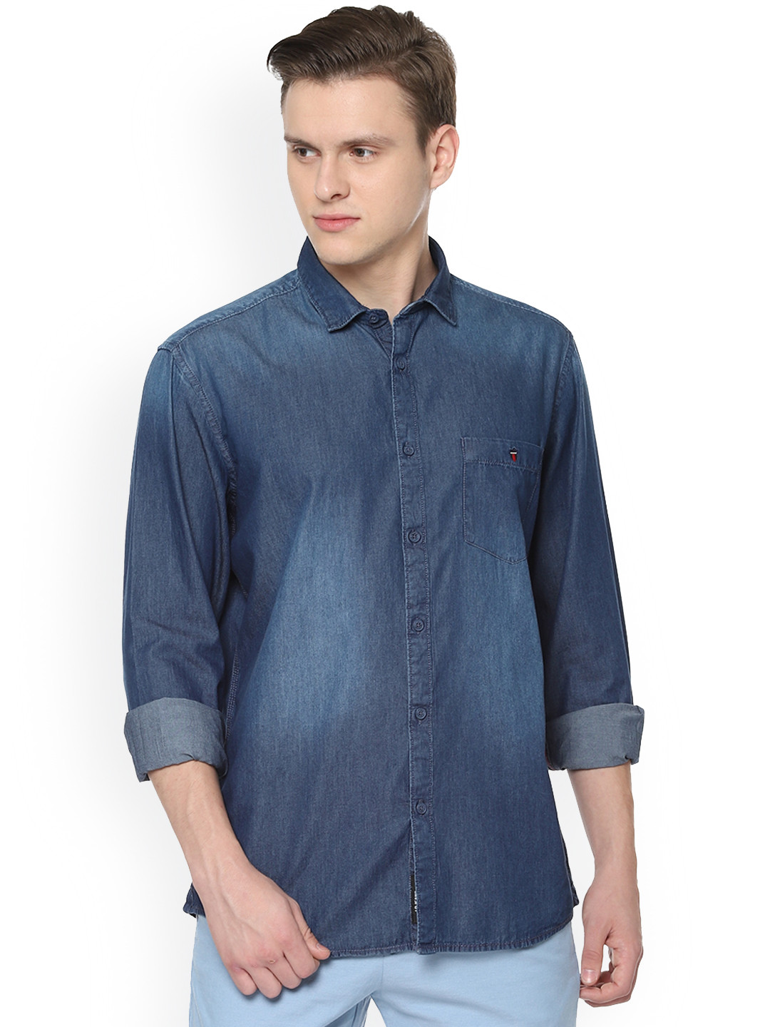 

Louis Philippe Jeans Men Blue Slim Fit Faded Casual Shirt