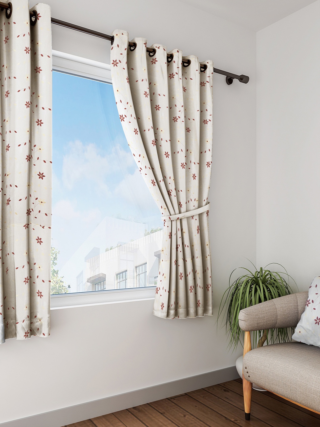 Cortina White Single Window Curtain