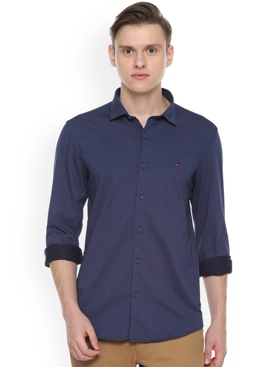 

Louis Philippe Sport Men Blue Super Skinny Fit Checked Casual Shirt