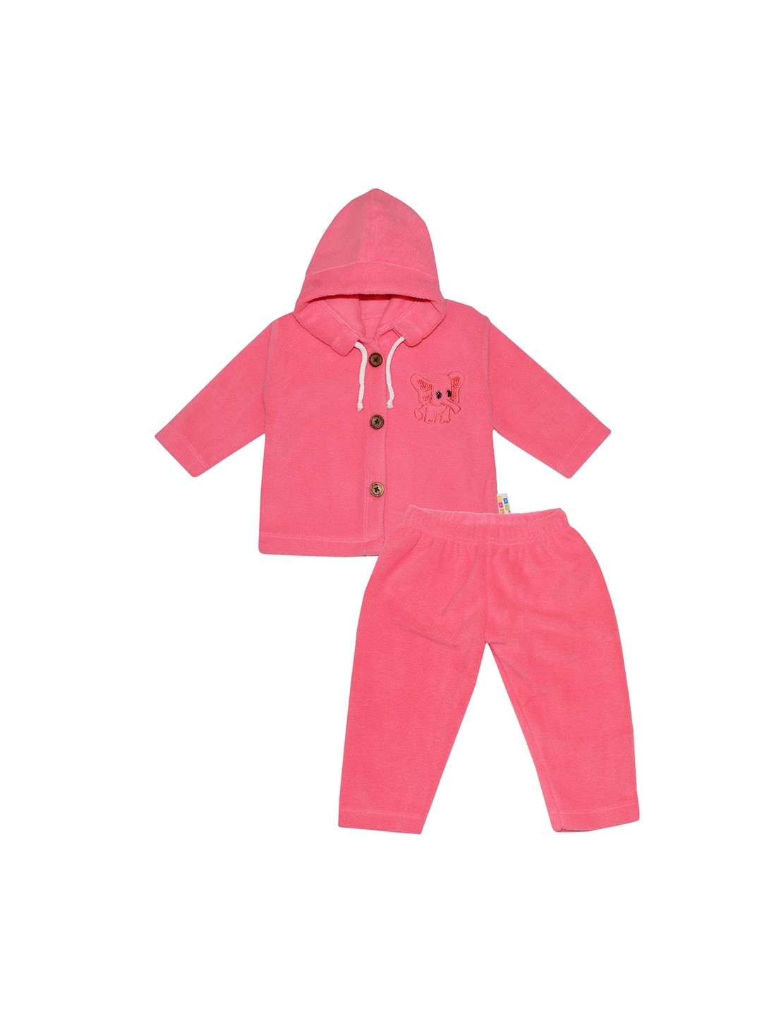 

MYKID Unisex Coral Pink Solid T-shirt with Pyjamas