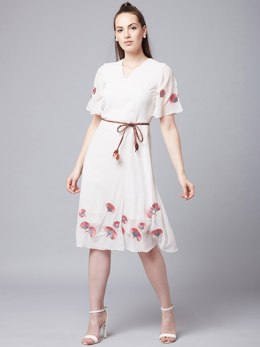 

Athena Women White Wrap Dress