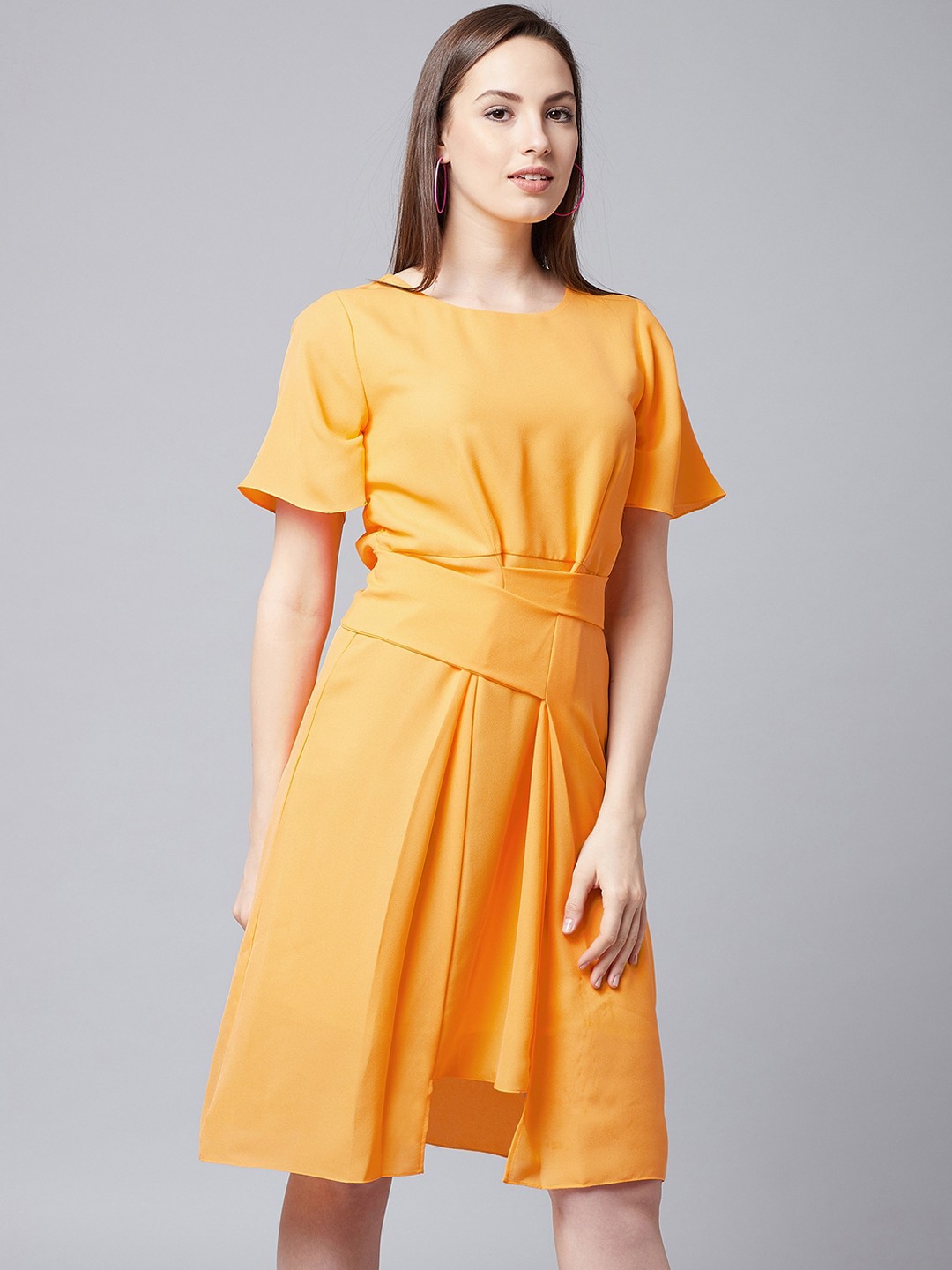 

Athena Women Yellow & Yellow A-Line Dress