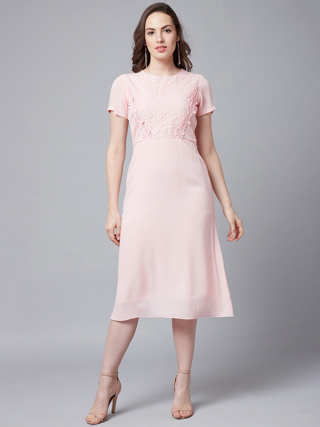 

Athena Women Pink Fit and Flare Dress