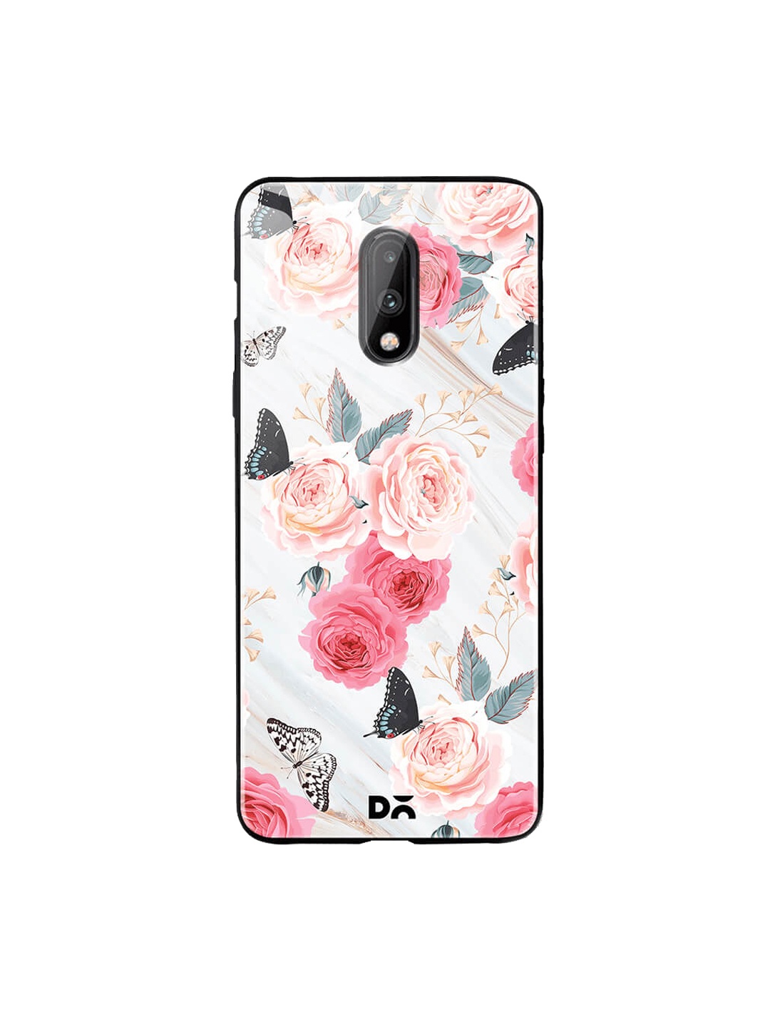 

DailyObjects Grey & Pink OnePlus 7 Glass Case Cover