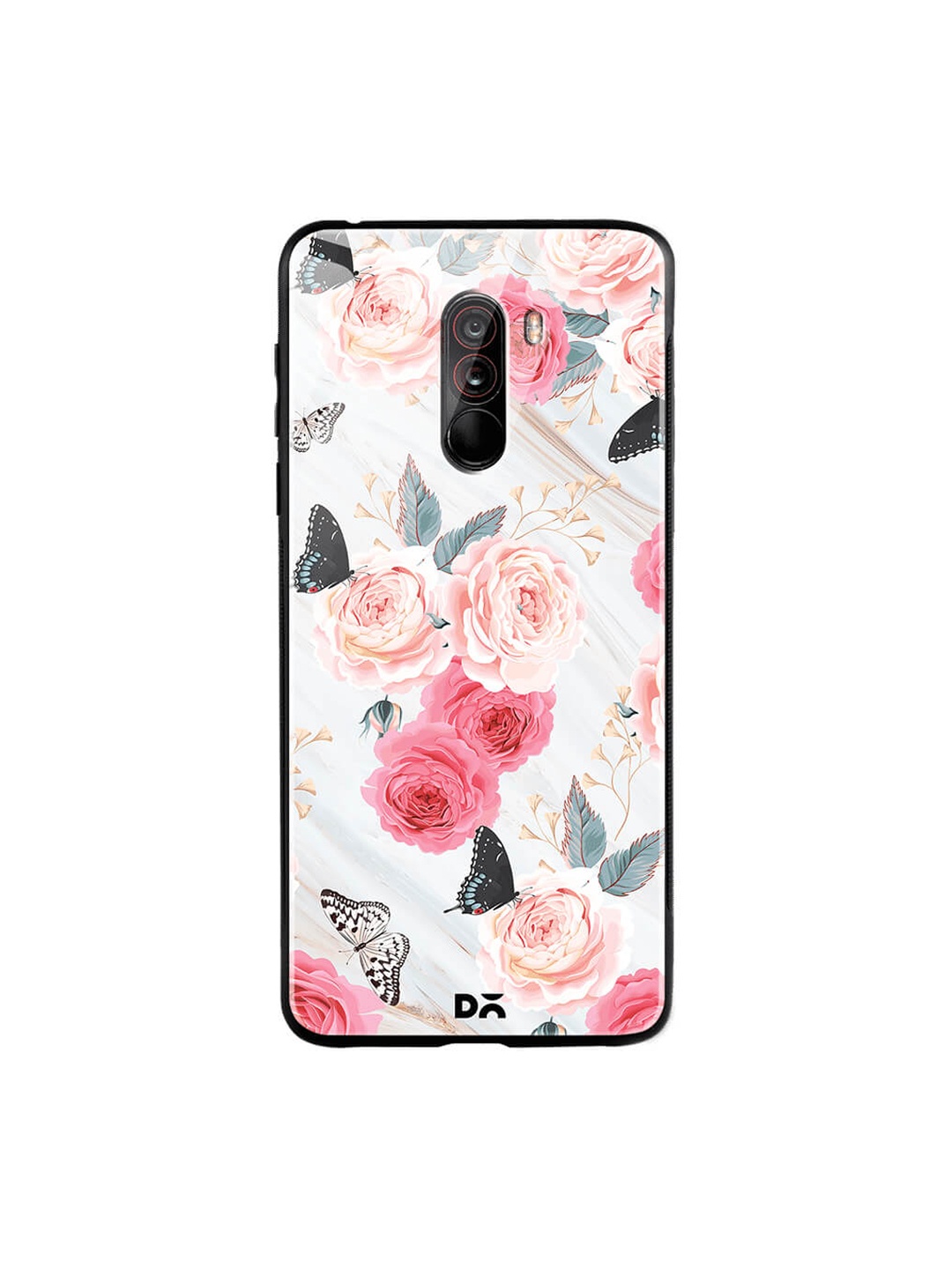 

DailyObjects Grey & Pink Xiaomi Poco F1 Glass Case Cover