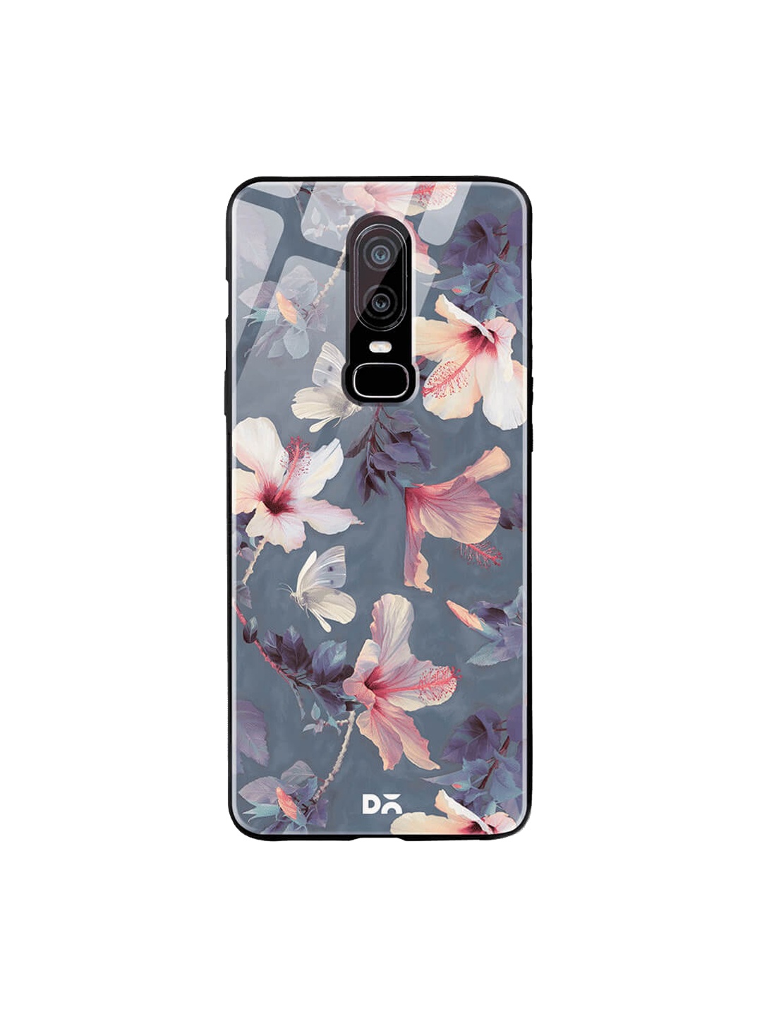 

DailyObjects Grey & Pink OnePlus 6 Printed Glass Case Cover
