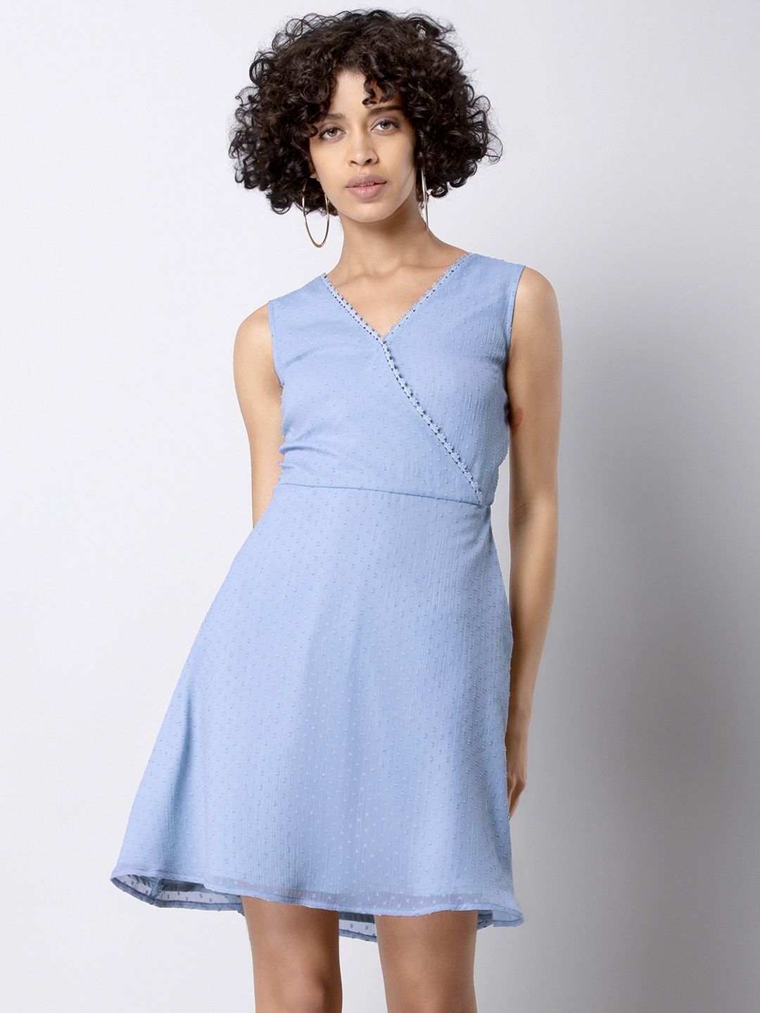 

FabAlley Women Blue Wrap Dress