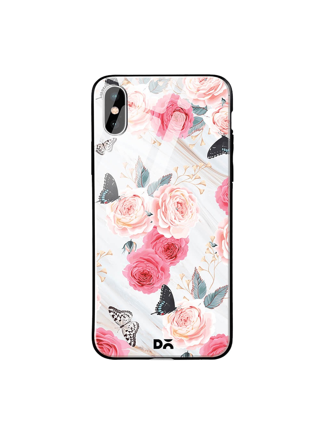 

DailyObjects Grey & Pink iPhone X Glass Case Cover